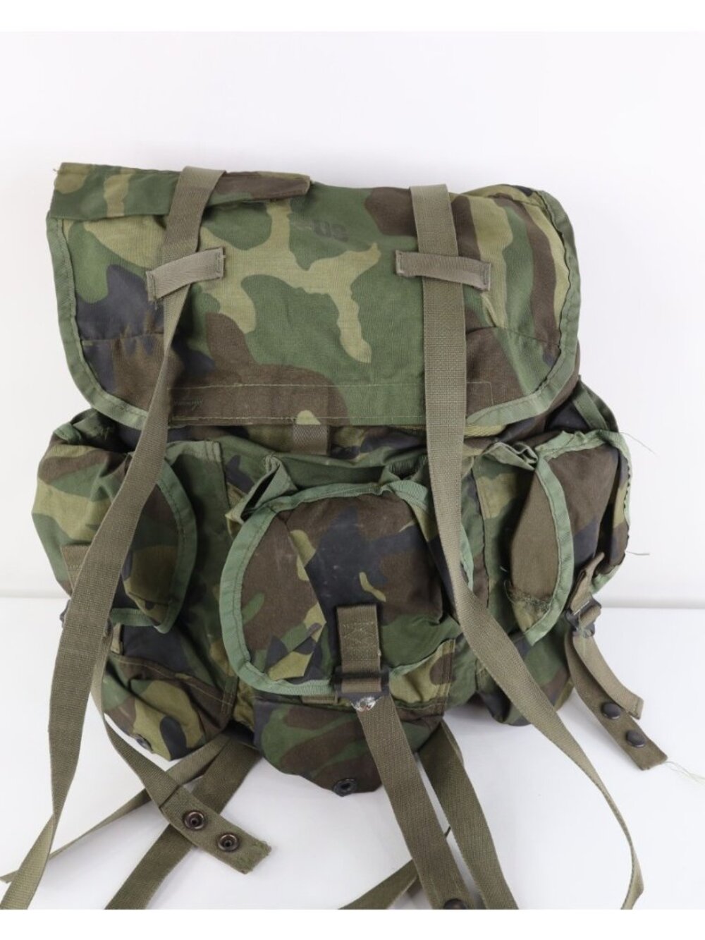 Vintage USGI Woodland Camouflage Alice Field Pack Radio Backpack Rucksack Bag